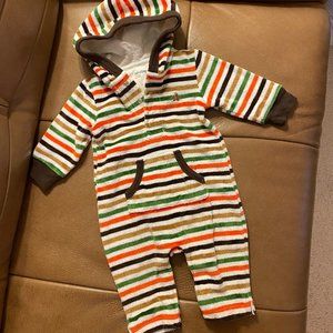 BABY GAP VELOUR HOODIE ONESIE SUIT FALL HARVEST